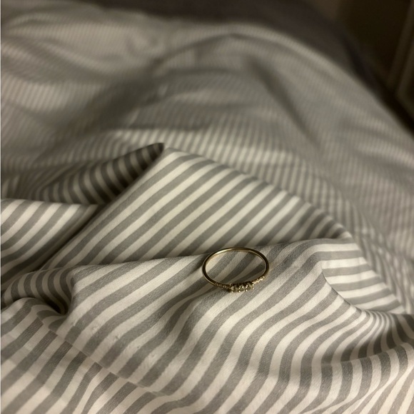 Catbird Three Green Sapphire Equilibrium Ring by Jennie Kwon in Yellow Gold - Picture 4 of 9